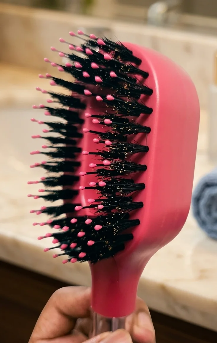 Light pink water spray hair comb